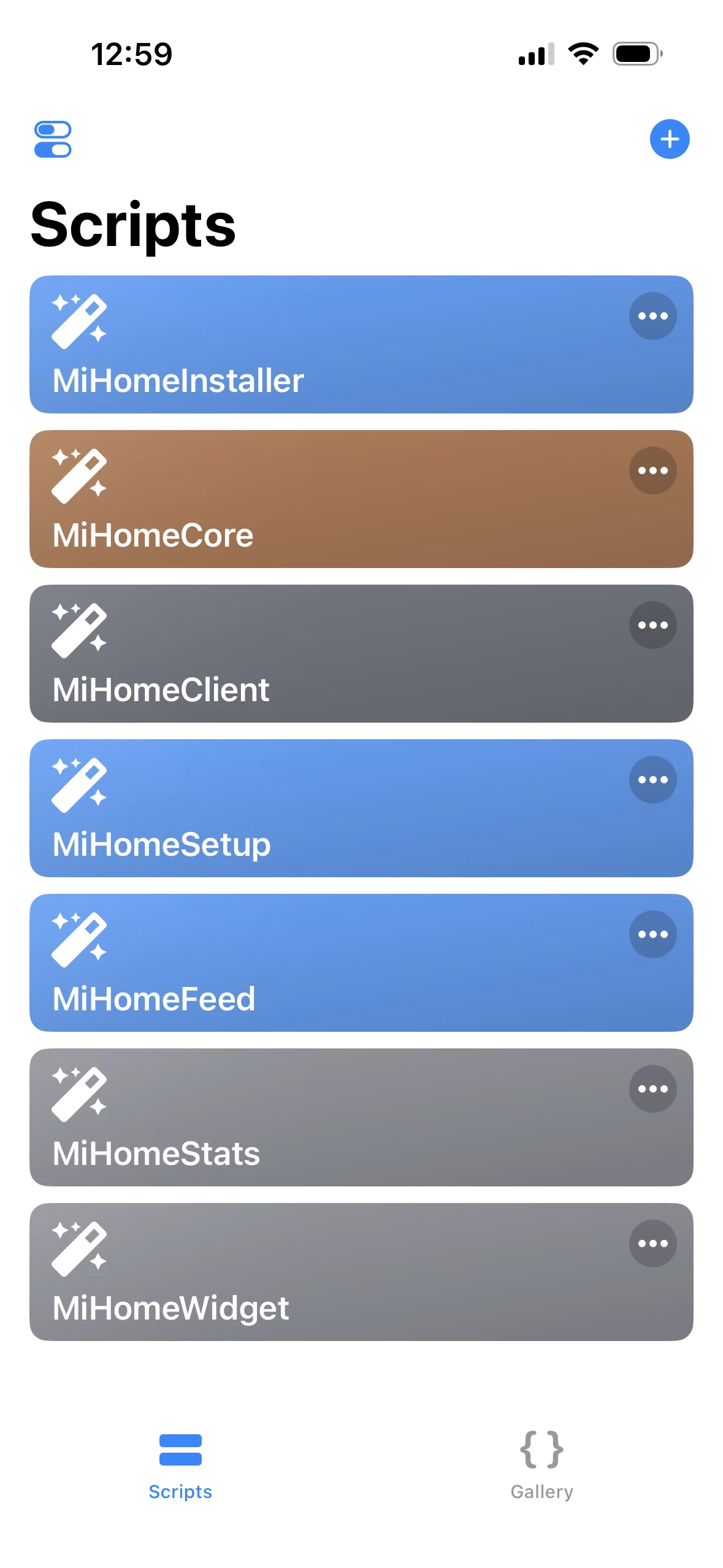 Scriptable 中安装完成的 MiHome 脚本